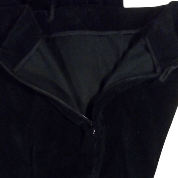 Piazza Sempione Corduroy Flare Pants Black Cotton Side Zip Size IT 48 US 12 - Picture 7 of 10